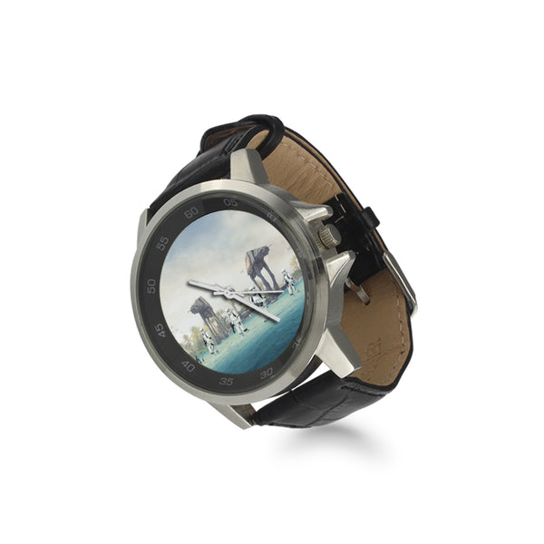 AT-AT at the Beach Unisex Stainless & Leather Watch