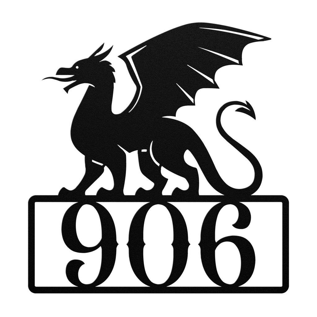 Dragon Metal House Number Address Sign