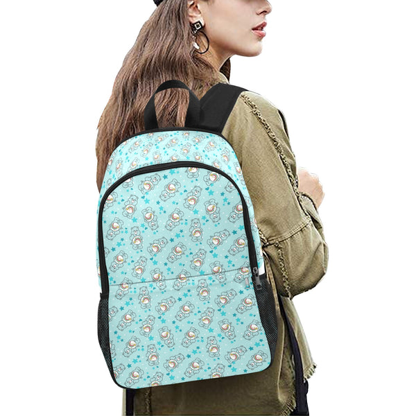 Wish Bear Pattern Classic Backpack with Side Pockets