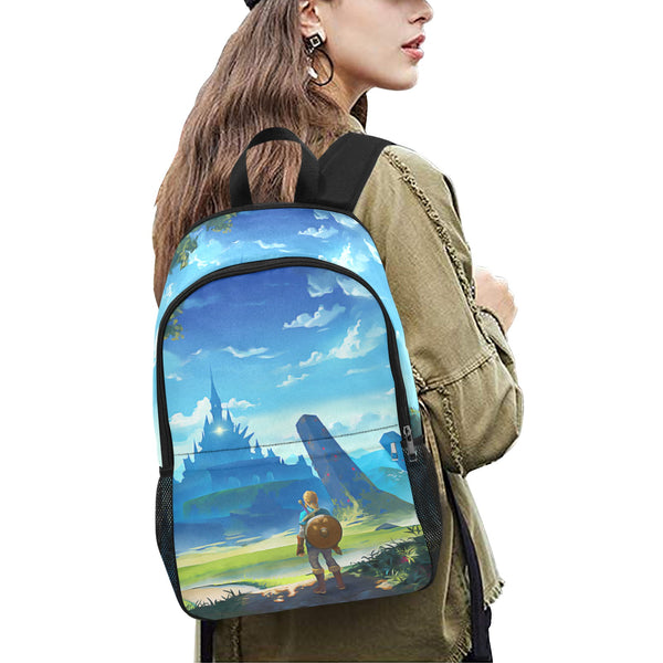 Link Viewing Hyrule Classic Backpack with Side Pockets