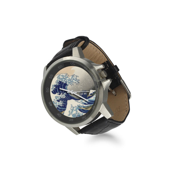 TARDIS in The Wave Unisex Stainless & Leather Watch