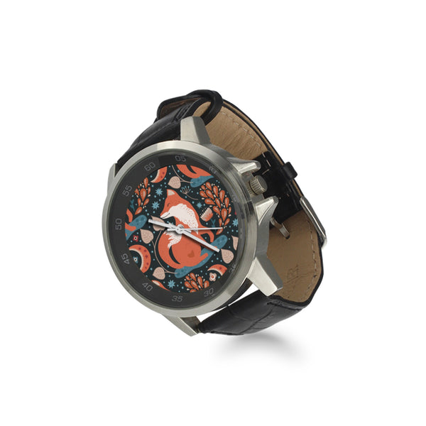 Foxy Unisex Stainless & Leather Watch