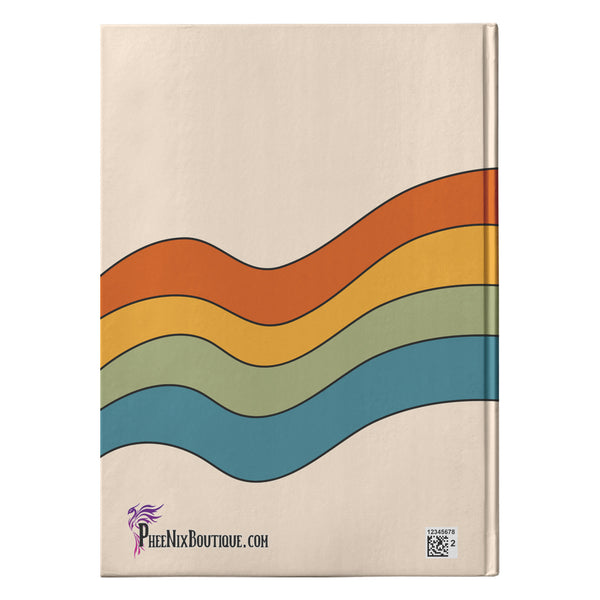 Custom Groovy Retro Rainbow Hardcover Journal