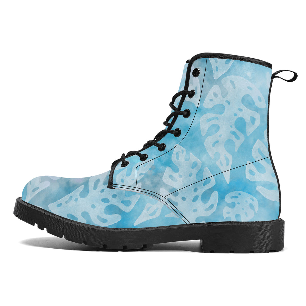 Tropical Blues Vegan Leather Boots